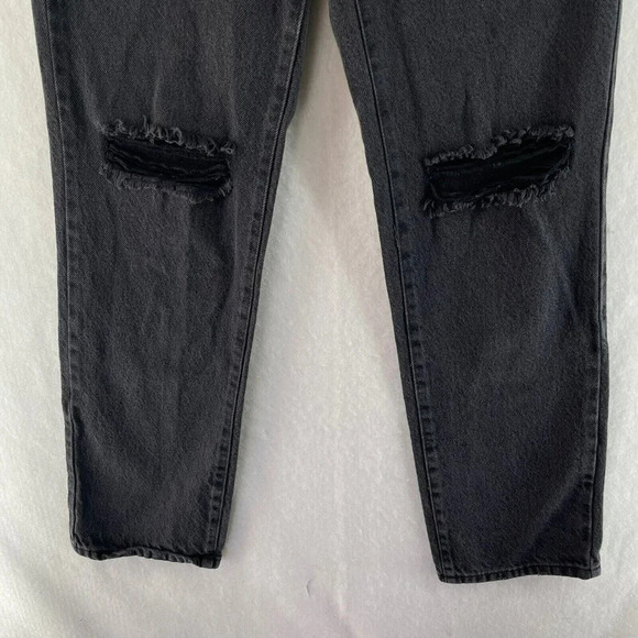 Pacsun Dad Jeans Joan Womens 27 Black Denim Pockets Straight Leg Distressed - Picture 7 of 10